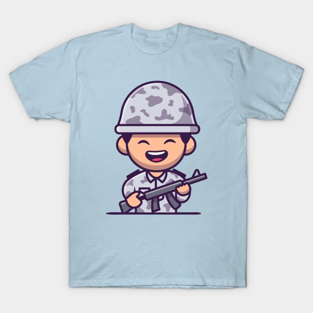 Soldier Army With Gun T-Shirt by Catalyst Labs